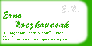 erno moczkovcsak business card